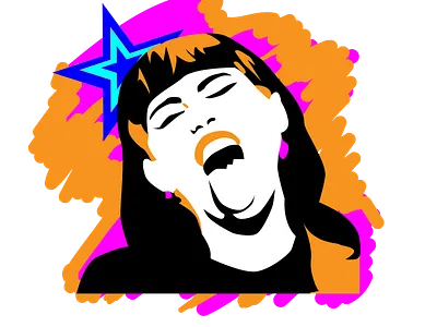 Miley-Cyurs time! actress blood color colorful crazy creative cyrus design face hannah illustration miley minimal montana paint portrait illustration poster sketch vector vibrant