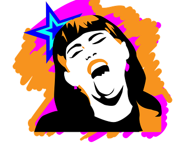 Miley-Cyurs time! actress blood color colorful crazy creative cyrus design face hannah illustration miley minimal montana paint portrait illustration poster sketch vector vibrant