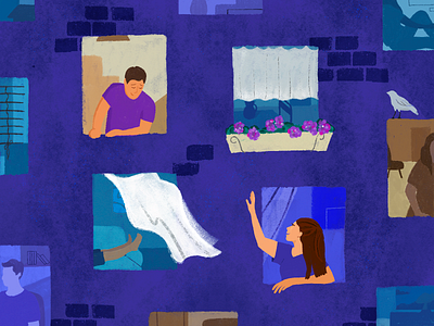 Covid-19 quarantine time Stay home Be safe Coronavirus besafe boy character concept covid 19 covid19 distance flat girl home illustration love quarantine safe social stayhome street window