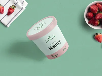 GreenSum Yogurt Packaging brandidentity branding food packaging green logo logodesign minimal natural nature logo organic packaging packaging mockup packagingdesign vegan veganism