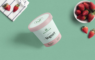 GreenSum Yogurt Packaging brandidentity branding food packaging green logo logodesign minimal natural nature logo organic packaging packaging mockup packagingdesign vegan veganism