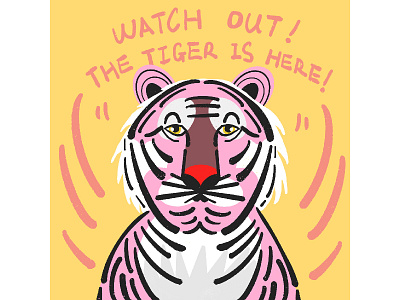 Watch out! The tiger is here! design illustration illustrator ink procreate tiger watercolor