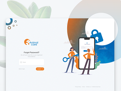 Forgot Password Screen animal care clean ui creative dashboard ui forgot password form design medical app medical care minimal minimalistic modern design password product design ui user experience design user interface design ux visual design web web design