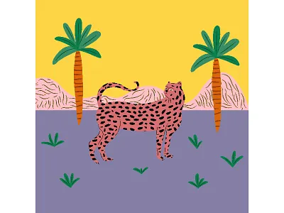 Panther design illustration mountain panther tree