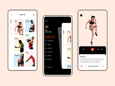 Fitness Mobile App Design app application colors design hbtat interface mobile mobile design shop sport training ui ux video workout workout app