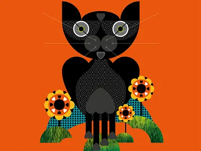 Cat Illustration art bold cat cleandesign colourfur creative design digitalart graphicdesign graphicillustration illustration instaillustration lockdown posterart prin print rachelwynn simple visualart visualcommunication