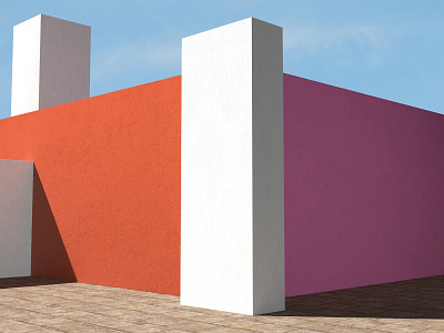 Postcards from Mexico #2 3d achitectural architecture barragan c4d cinema4d colors concrete luis barragan mexican architecture mexico render wall