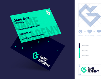 Game Academy Logo 02 academy brand design branding courses game gamer gaming graphic design graphic design logo illustrator logodesign oblik oblik studio online vector