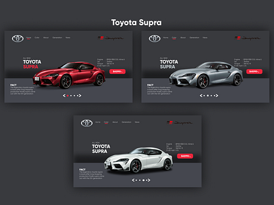 Supra landing page animation car sportcar ui ux webdesign