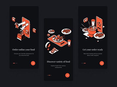 Onboarding Food App adobe xd app app design design figma food app food illustration illustration mobile app design mobile ui onboard onboarding onboarding screen onboarding ui redesign ui uidesign user interface design user interface ui