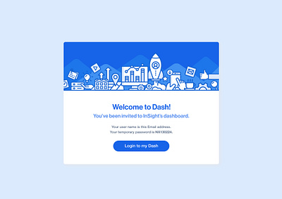 Welcome email design analytics blue dashboad design email email design illustration interactive product product design ui ui ux ui design