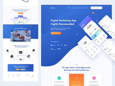 Brido - App & Saas Landing Page adobe xd agency app app landing creative illustration landing page management market place marketing minimal saas startup template themeforest ui ui design ux design website design xd design