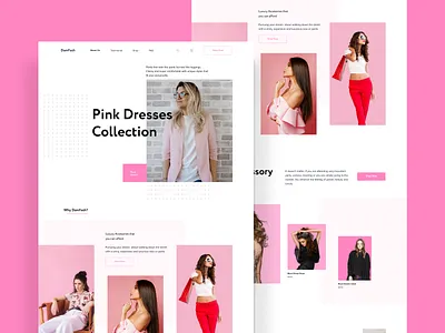 DamFash: A Fashion Website fashion landing page pink ui