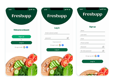 Freshupp - Food delivery app design branding graphic design ui