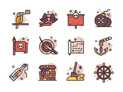 Pirate Icons bomb flag icon icons premium skull sword treasure