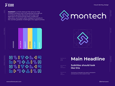 montech - Brand Identity brand identity branding children development education identity design logo logo design startup startup logo tech logo tech startup technology