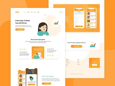 Recipes app landing page design app app design design illustration ingredients interactive landing page landing page concept landing page ui product product design recipes app ui ui ux ui design