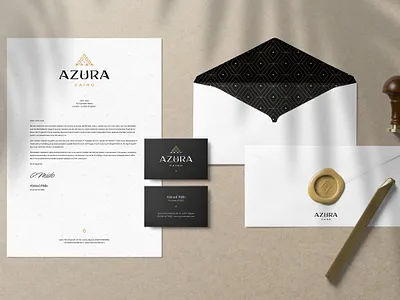 Luxury Hotel Branding - Azura Cairo behance brand branding branding design cairo egypt egyptian gold foil hotel brand hotel branding hotel logo hotel stationery luxury branding luxury hotel luxury logo pyramids