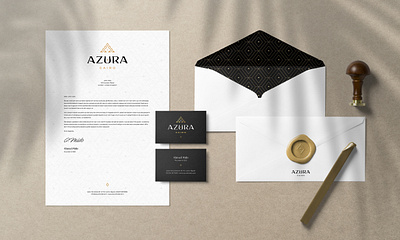 Luxury Hotel Branding - Azura Cairo behance brand branding branding design cairo egypt egyptian gold foil hotel brand hotel branding hotel logo hotel stationery luxury branding luxury hotel luxury logo pyramids