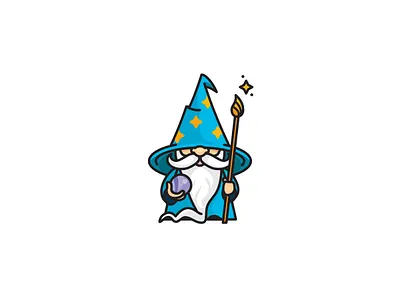 Fun Wizard Mascot beard character crystal ball illustration logo magician mascot wizard wizards hat