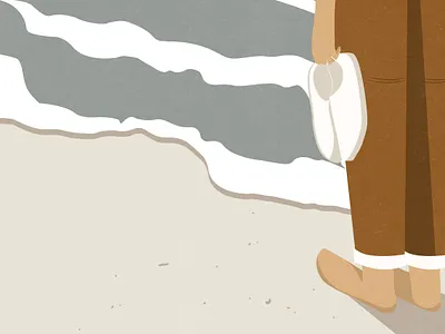 A state of solitude beach digital editorial editorial illustration holiday illustration isolated isolation loneliness lonely melancholy nostalgia ocean sea solitude summer travel vacation