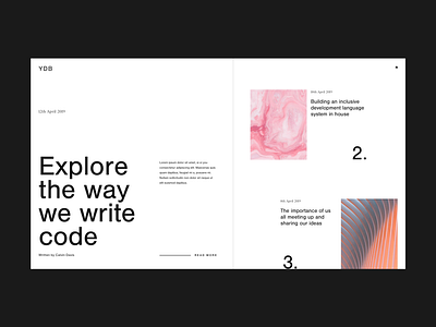 YDB - Layout Exploration blog clean concept dark design exploration grid layout light minimal typography ui ux web webdesign website