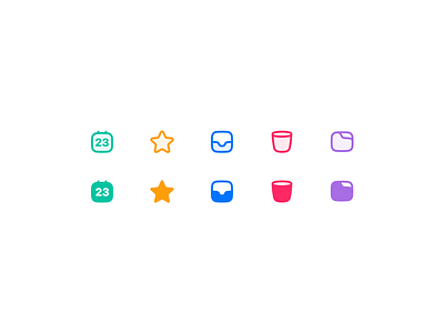 todo icons calendar folder icon iconography icons iconset illustration inbox mark star trash vector