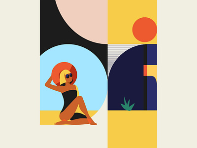 Sumer season abstract art abstraction adobe illustrator beach girl illustration illustration illustrator minimal poster summer summertime sunny swimming swimming pool vector