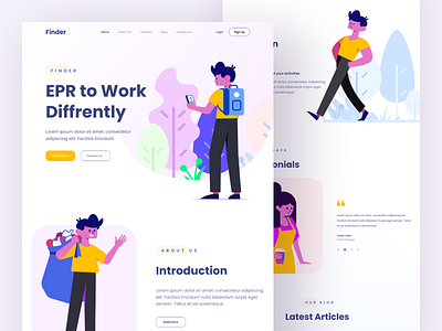 Finder Landing Page app landing app landing page color design flat icon illustration landing page landingpage logo mobile typography uidesign uiux ux web web design webdesign website