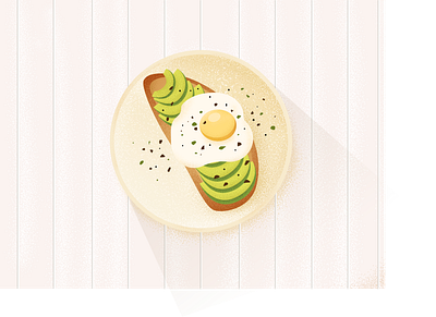 Egg and avocado! avocado breakfast egg illustration toast