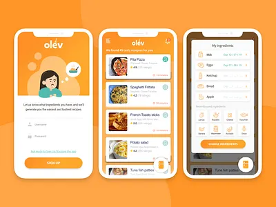 Ingredients based app concept branding design food illustration ingredients interactive product product design recipe app recipes recipes app ui ui ux ui design