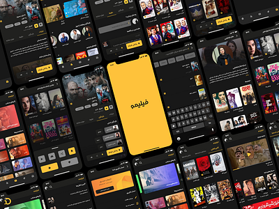 Filimo Redesign dark dark mode dark theme design filimo movie persian ui design yellow