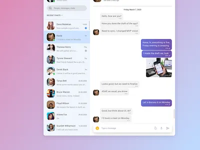 Messenger app clean ui message app messager ui web