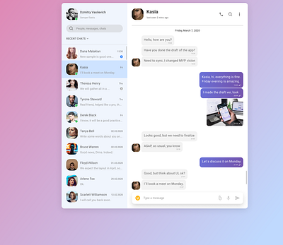 Messenger app clean ui message app messager ui web