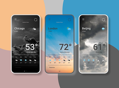 Weather App UX Design cebu mobile ui themes ui ux website design