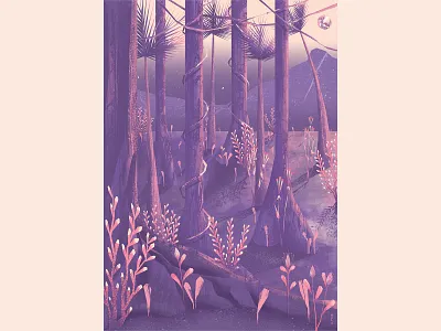 flowery jungle art artwork illustration jungle tropical