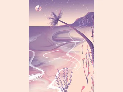 sunny Beach art artwork illustration jungle tropical