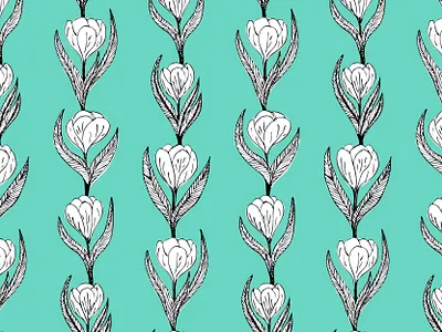 crocuses pattern ai art crocuses drown illustration pattern style vector