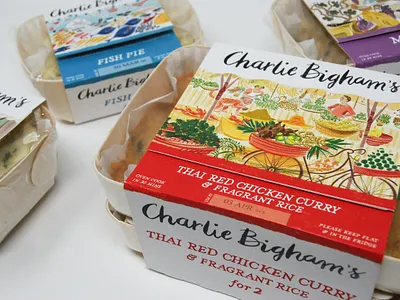Charlie Bigham's box brand identity branding colour design designer drawing food food packaging foodpackaging handdrawing handdrawn handmade identity illustration illustrator natural organic packaging packaging design