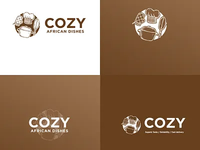 Cozy African dishes | Branding brand branding business community logo poster typography