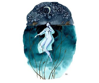 Mermaid illustration illustrator watercolor watercolour watercolour illustration