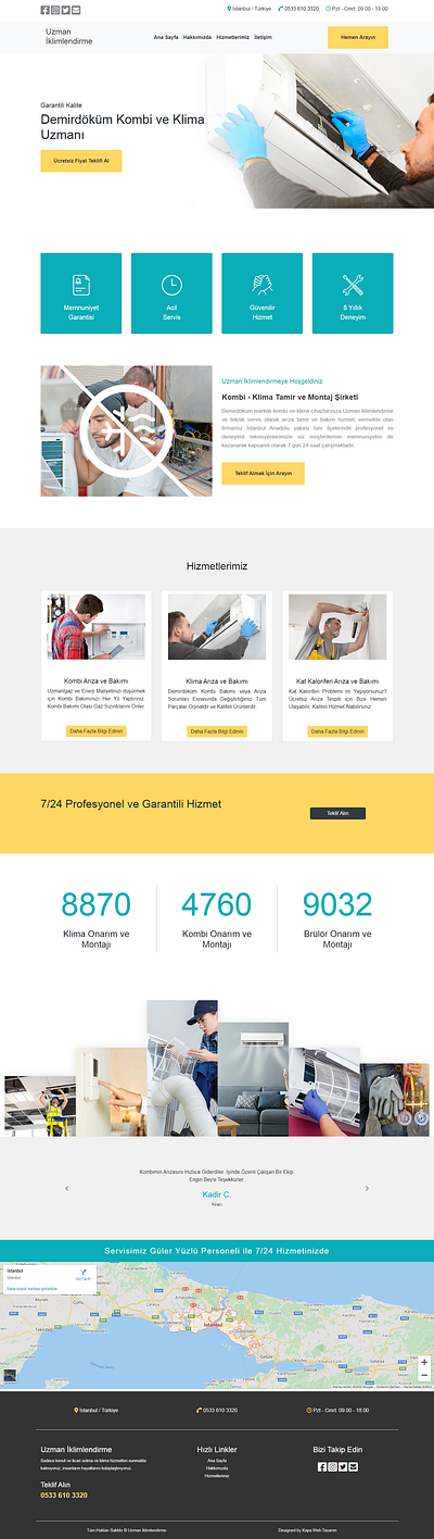 Uzman İklimlendirme bootstrap business css front end development html landing page mobile responsive website