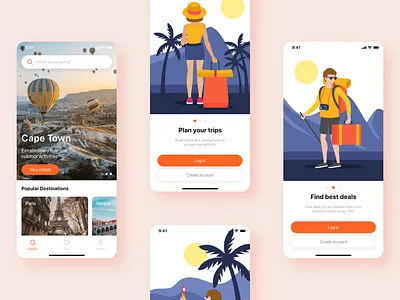 Travela - A Travel and Hotel booking App (Part-2) booking booking app forgot home hotel login sign up splash travel travel app travela ui