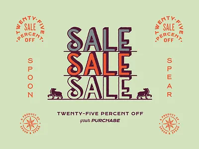 Lil Sale badge bear compass illustration lettering merchandise outdoors pattern print sale type lockup typography vintage inspired