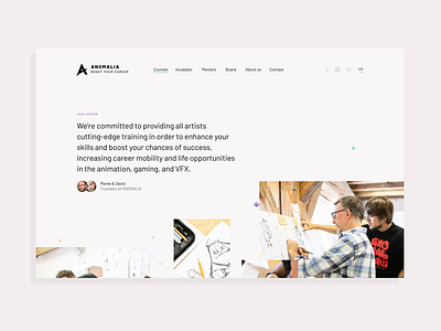 Anomalia Website 3d cartoon courses czech design education flat illustration learning school typography ui ux uxui web website