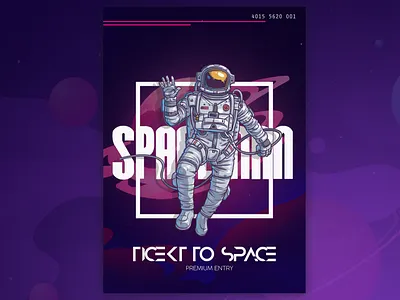 Spaceman Festival Pass Design @design branding design designs edm entrance graphic design musicfestival pass poster design ui vector