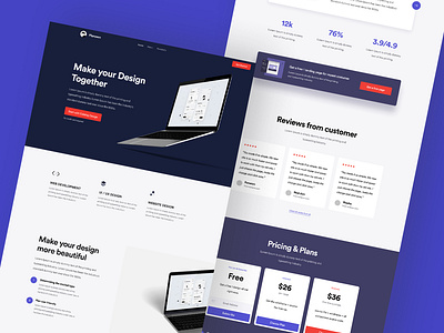 Planown agency landing page agency blue dark figma homepage landing page ui uiux