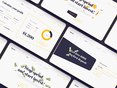 Investment platform landing animated gif coin cryptocurrency design desktop illustration investment landing landing page design landingpage light money ui ux uidesign uiux designer uiuxdesigner ux