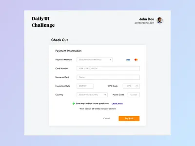 Daily UI Challenge #002 adobexd checkout checkout page dailyui design minimal ui