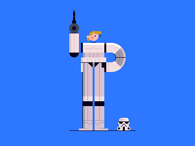 Stormtrooper Luke a new hope character design death star empire strikes back hoth illustration jedi leia light saber luke skywalker may the 4th return of the jedi star wars